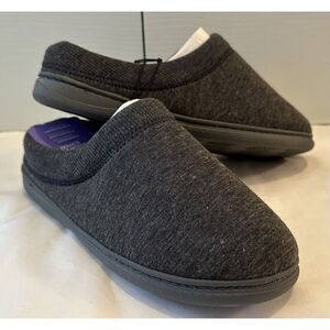Hanes Comfort Soft Gray Memory Foam Slippers Size Large 8/9 NEW